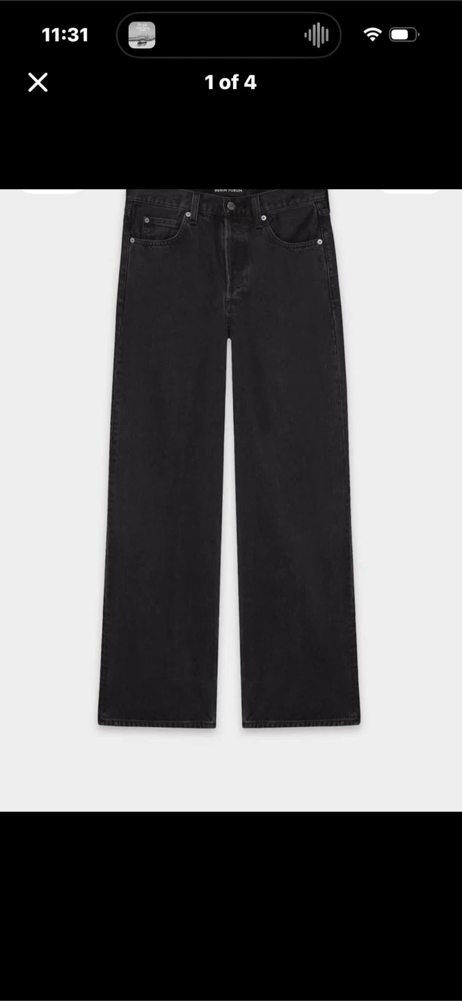 Denim Forum "The '90s Vintage Lo-Rise Straight" Black Jeans