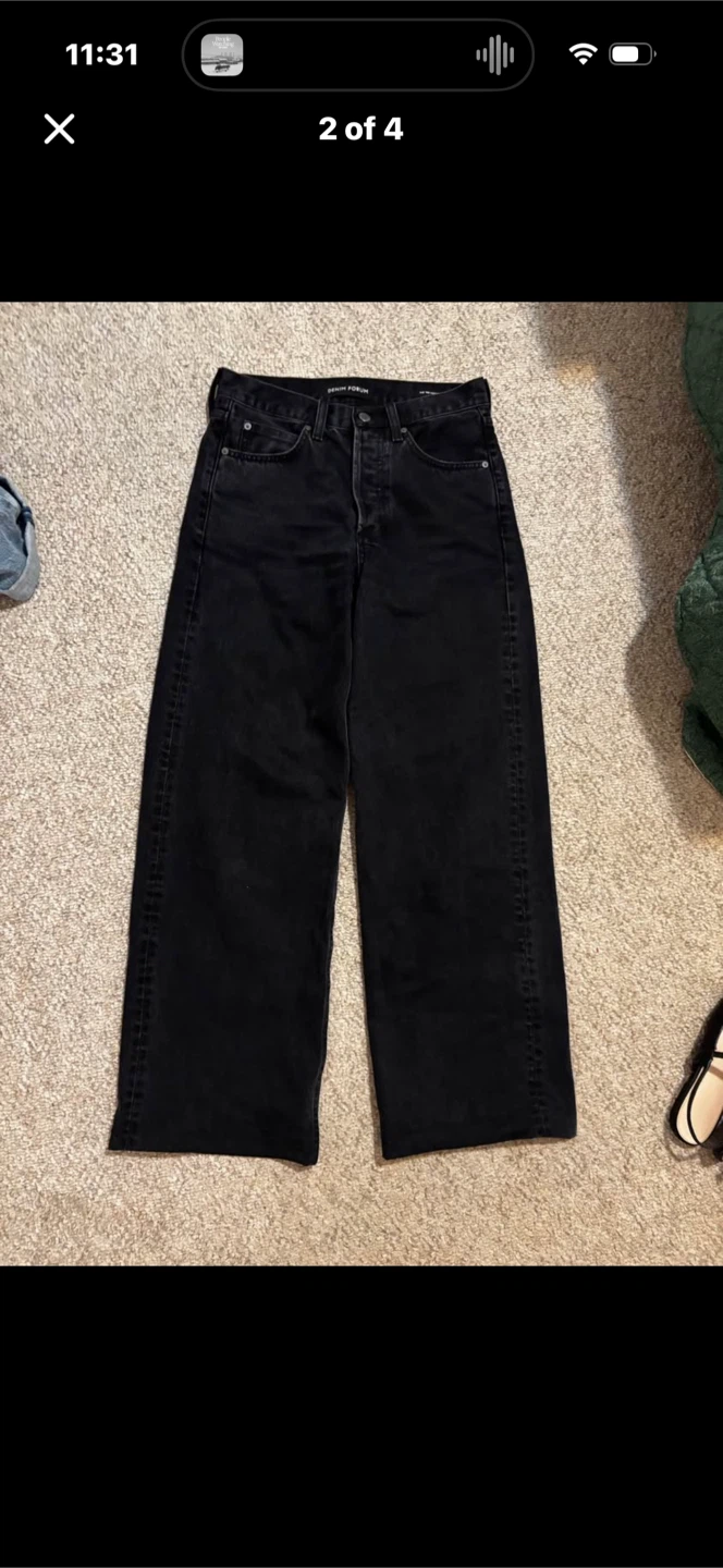Denim Forum "The '90s Vintage Lo-Rise Straight" Black Jeans - photo 2