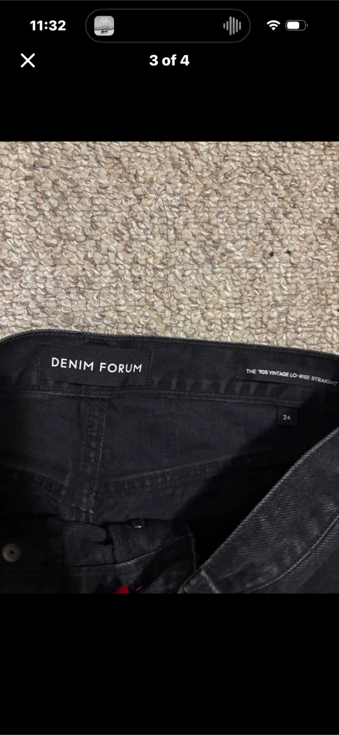 Denim Forum "The '90s Vintage Lo-Rise Straight" Black Jeans - photo 3