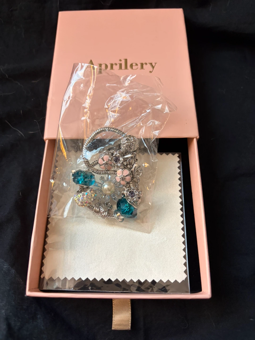 Aprilery Charm Bracelet with Blue and Pink Charms - photo 4