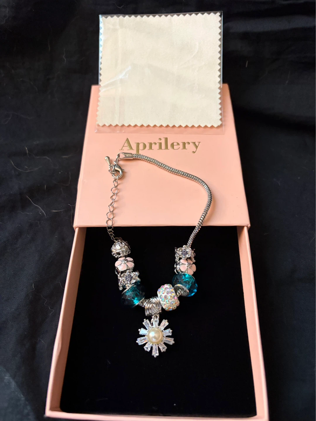 Aprilery Charm Bracelet with Blue and Pink Charms - photo 2