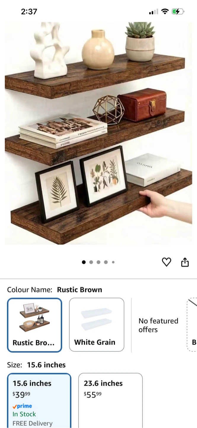 Brown Floating Shelves - Set of 3