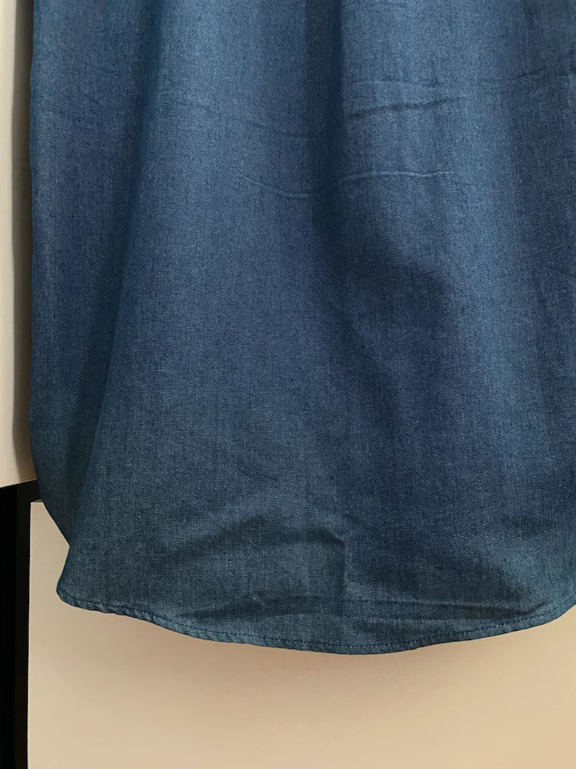 Long denim-like blue shirt dress - photo 3