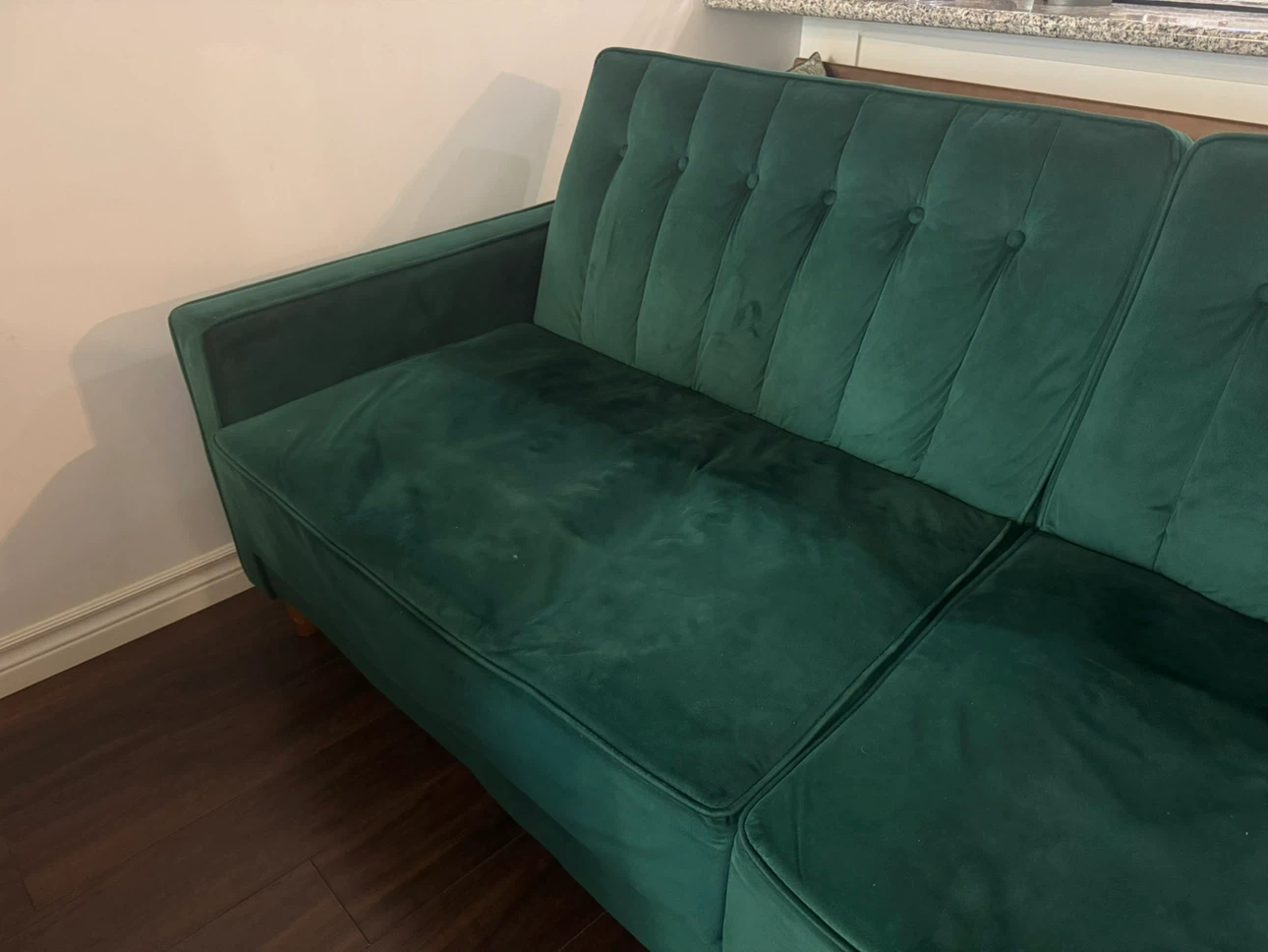 Velvet Sofa Bed - Green - photo 2