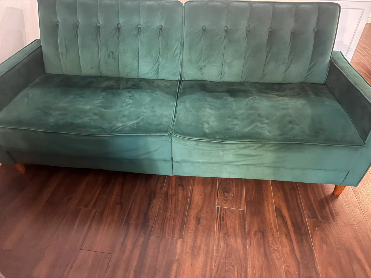 Velvet Sofa Bed - Green - photo 3