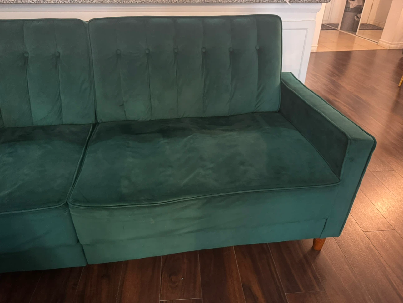 Velvet Sofa Bed - Green - photo 4
