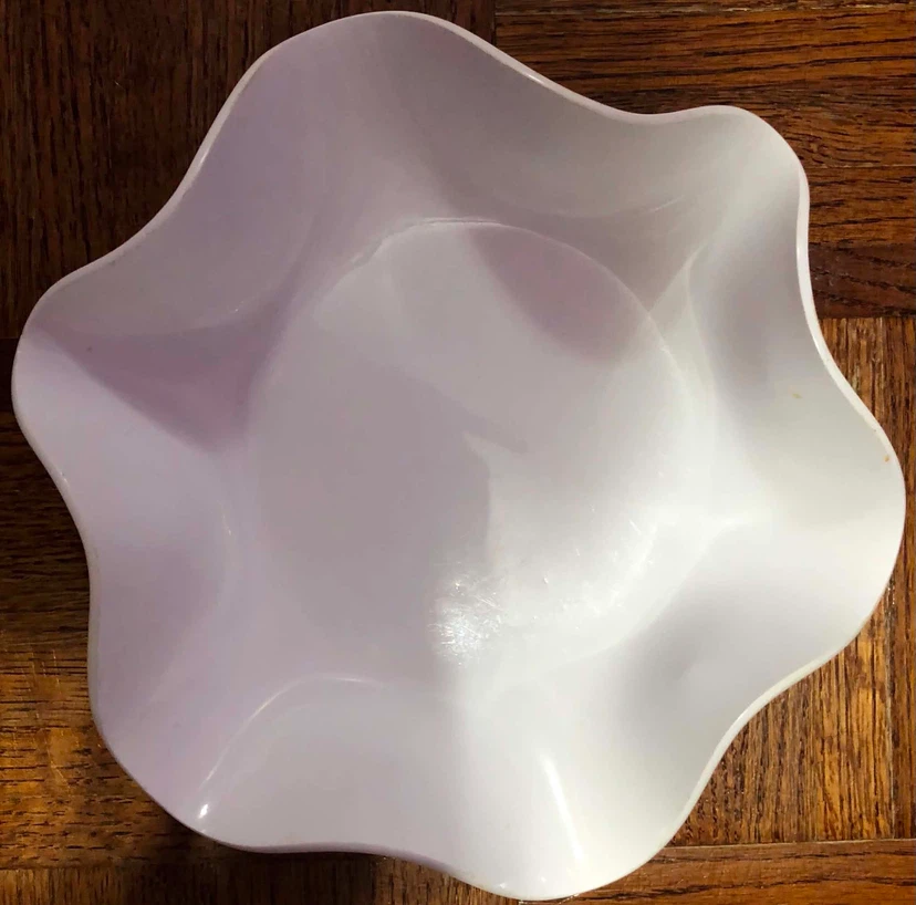 White Ruffled Serving Bowl