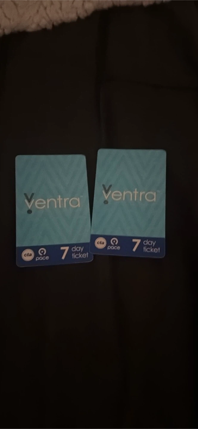 2 Ventra CTA Pace 7-Day Transit Tickets