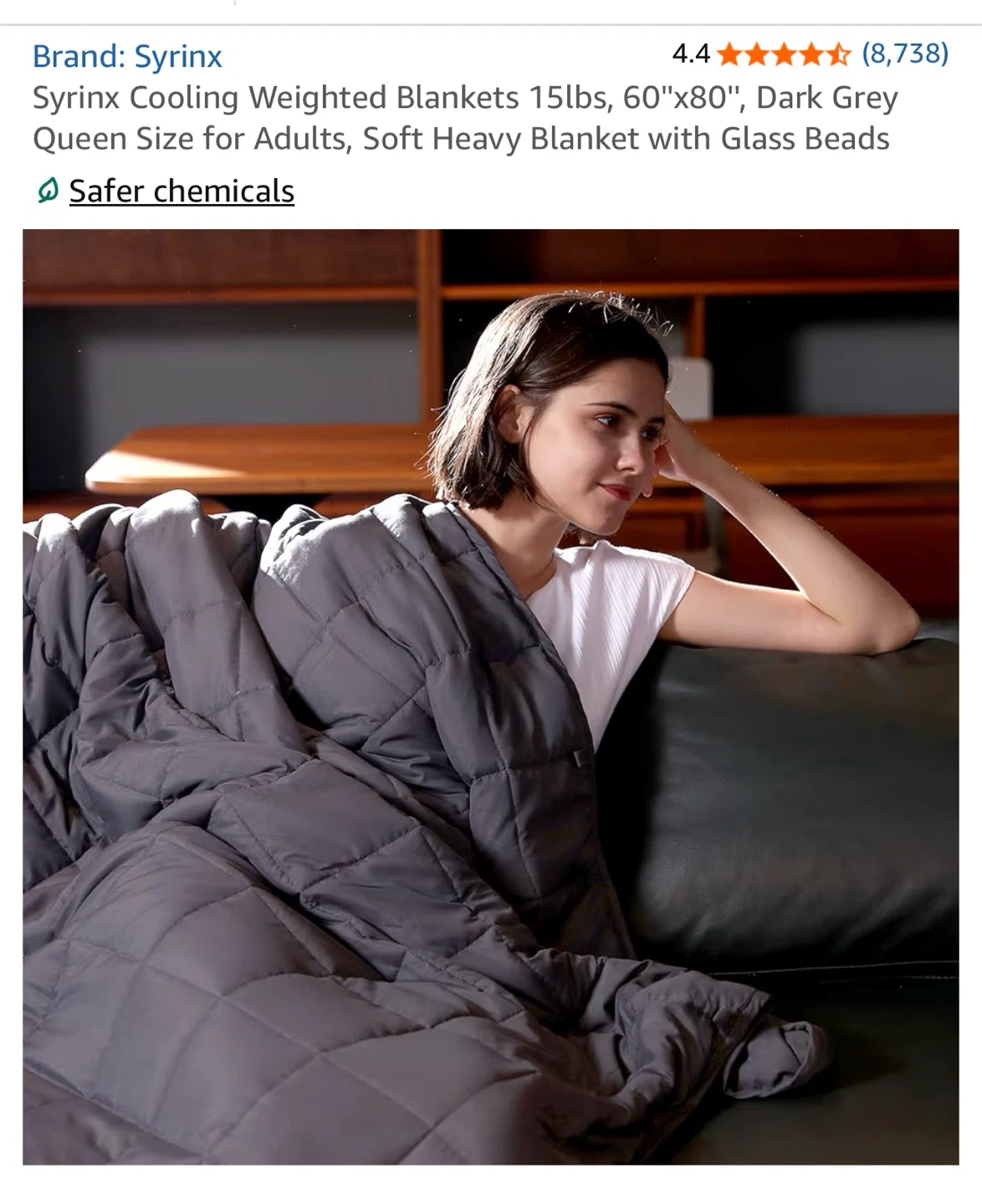Syrinx Cooling Weighted Blanket 15lbs Queen Size 60"x80" - photo 2