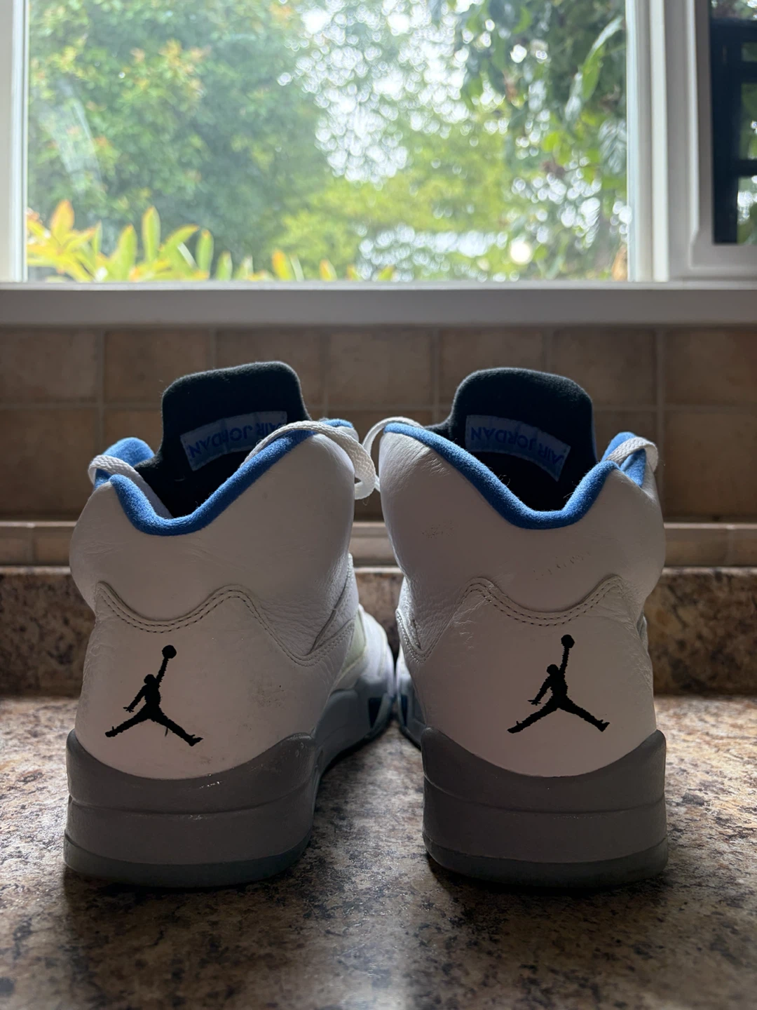 Air Jordan 5 Retro White Blue Grey Men's Sneakers - photo 2