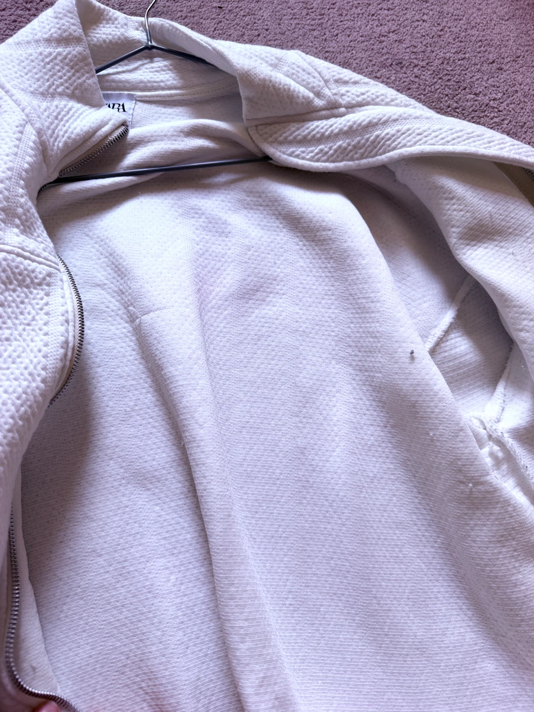 ZARA White Textured Cropped Jacket - photo 3