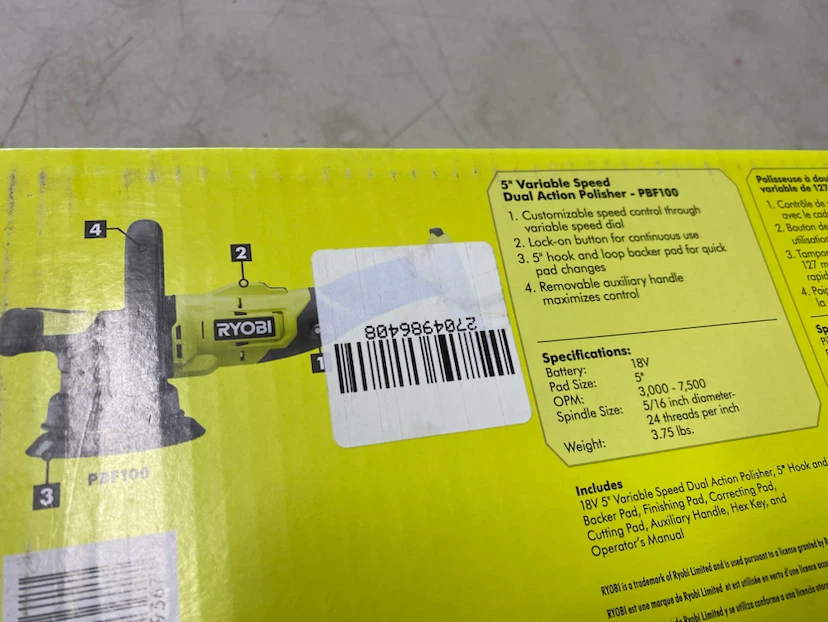 Ryobi 18V ONE+ 5” VS Dual sander/polisher tool only. New in box - photo 4