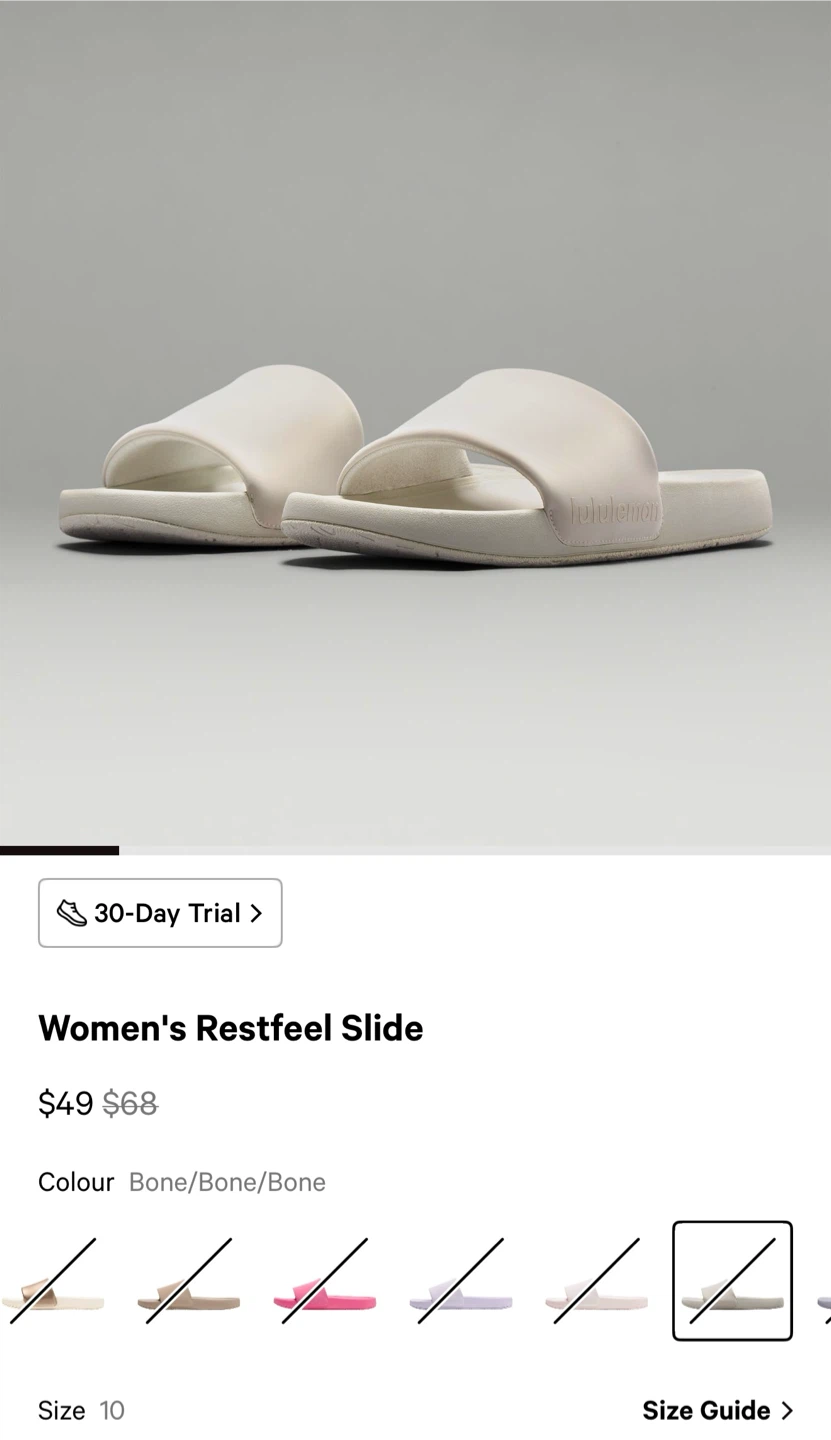 Lululemon Woman’s Restfeel Slides — $15 - photo 2