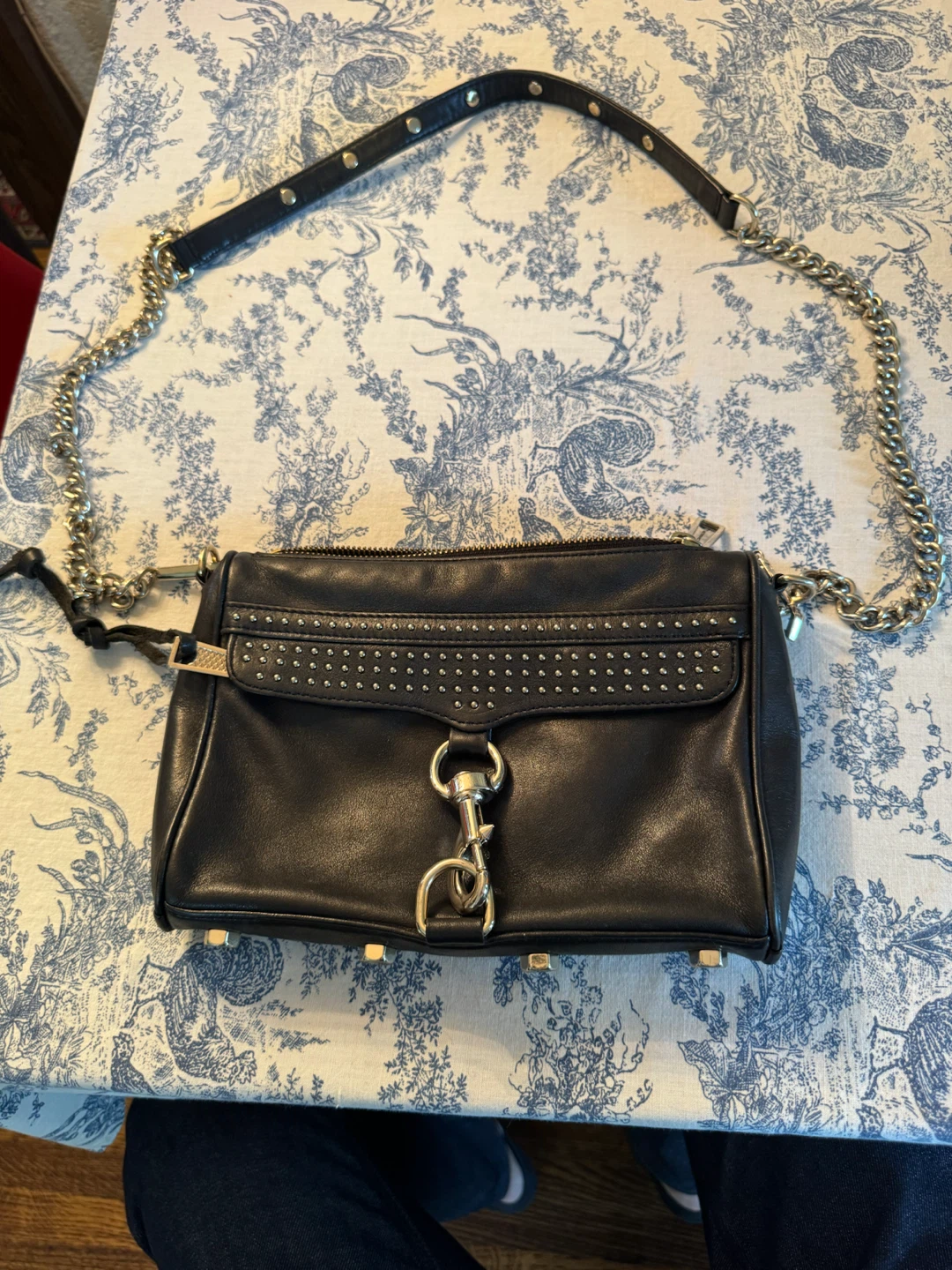 Rebecca Minkoff Black Leather Studded Shoulder Bag