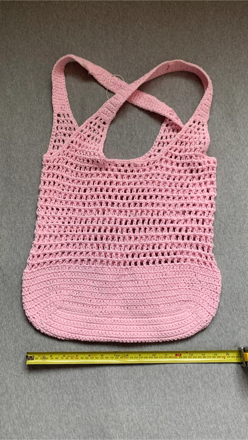 NEW Pink Crochet Mesh Tote / Beach Bag - photo 2