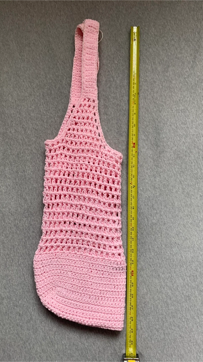 NEW Pink Crochet Mesh Tote / Beach Bag - photo 3