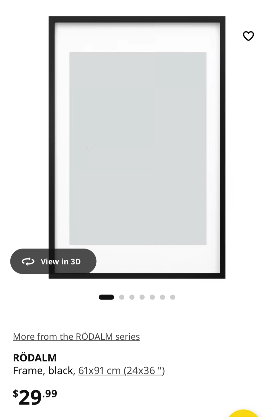 IKEA RÖDALM Frame, Black 24x36" - photo 2