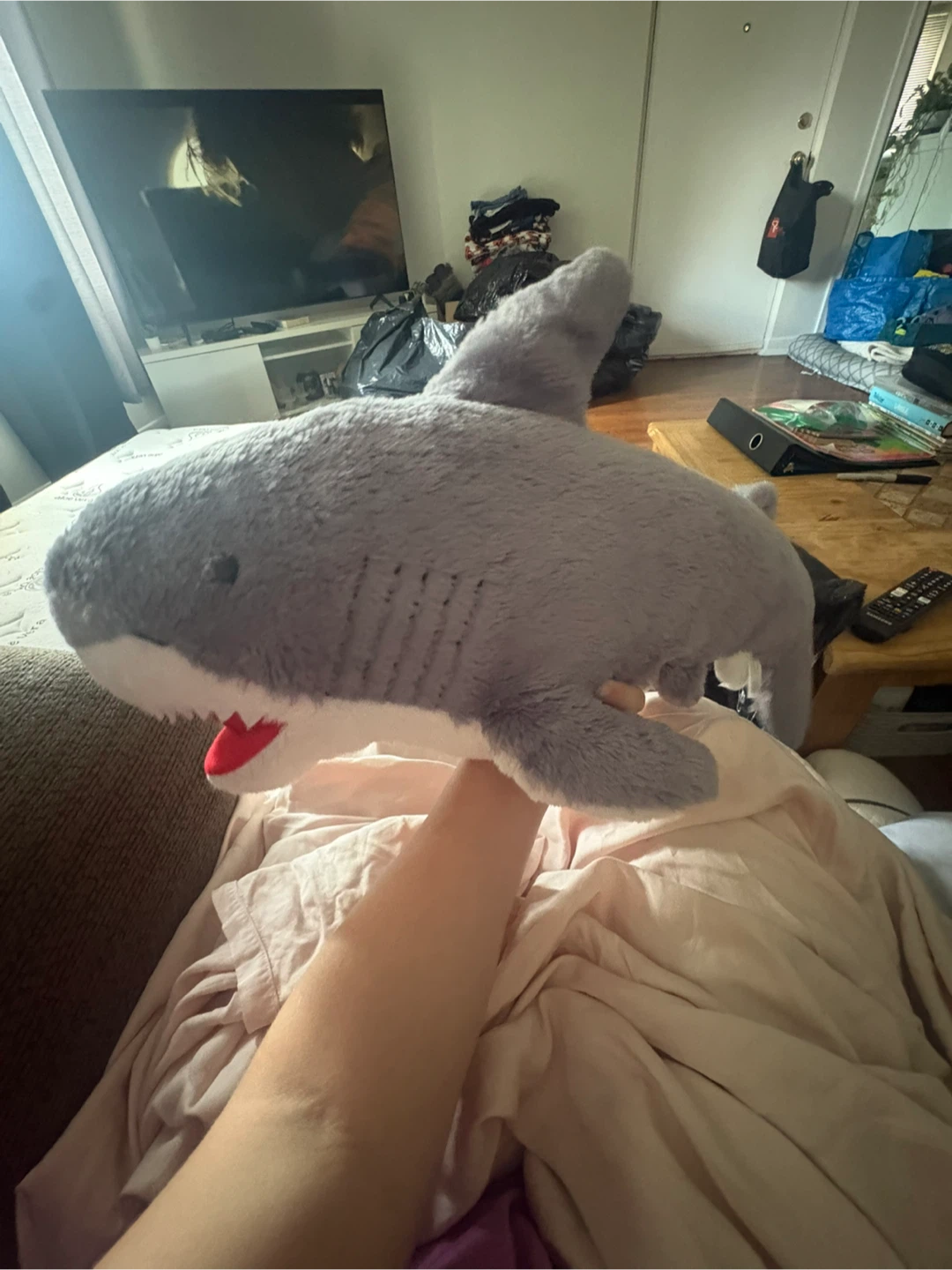 Grey Plush Shark Stuffed Animal - photo 3