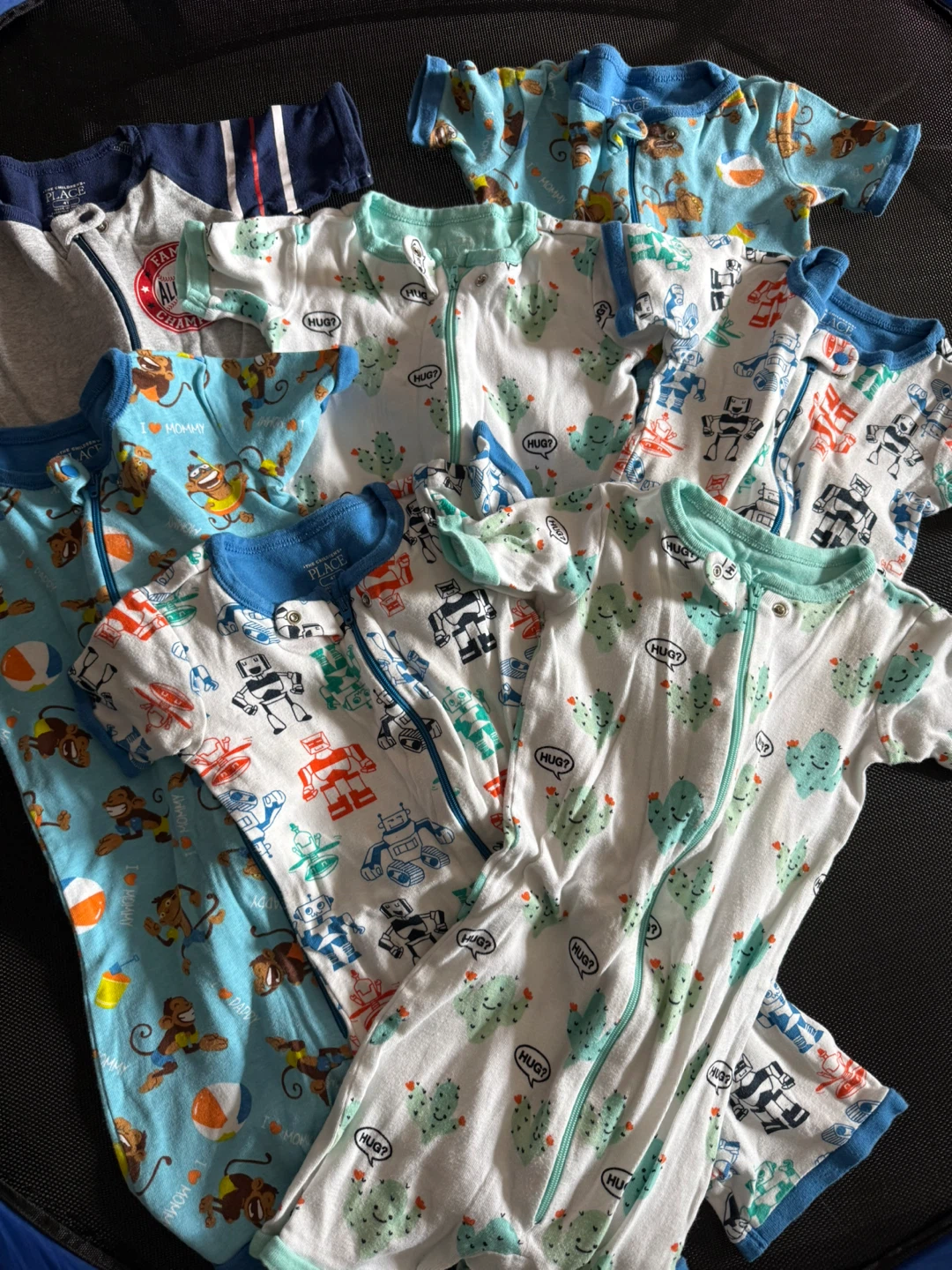 7 Boys Pajama Rompers Size 4T