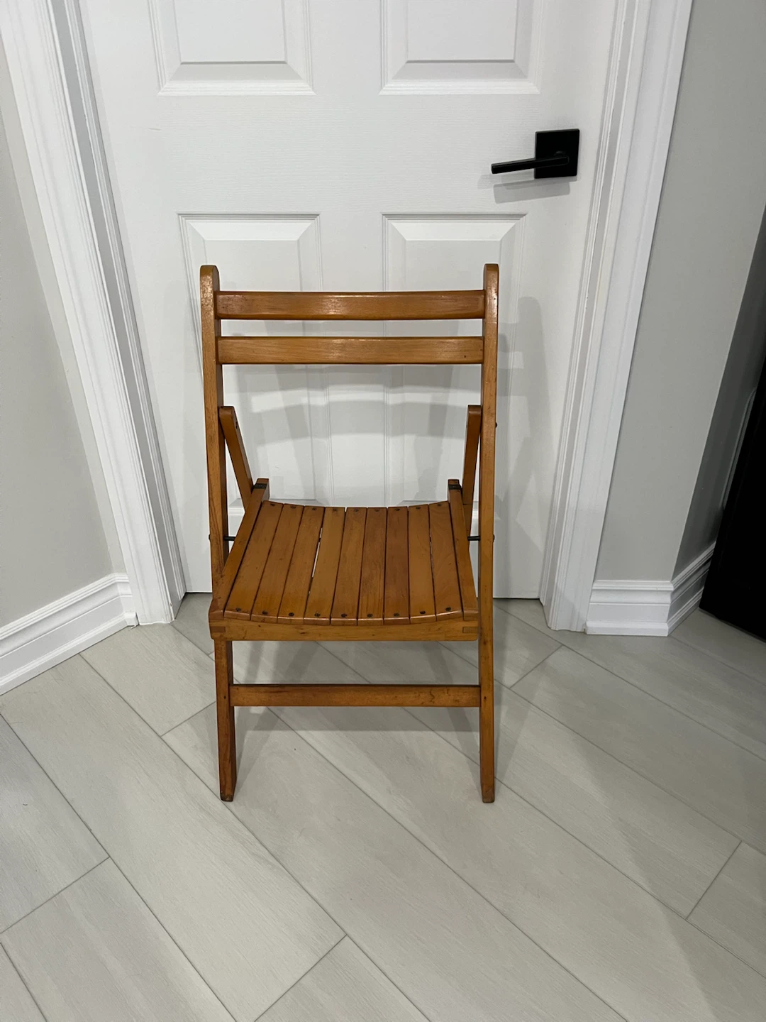 Vintage Slat Board Folding Chair - photo 2