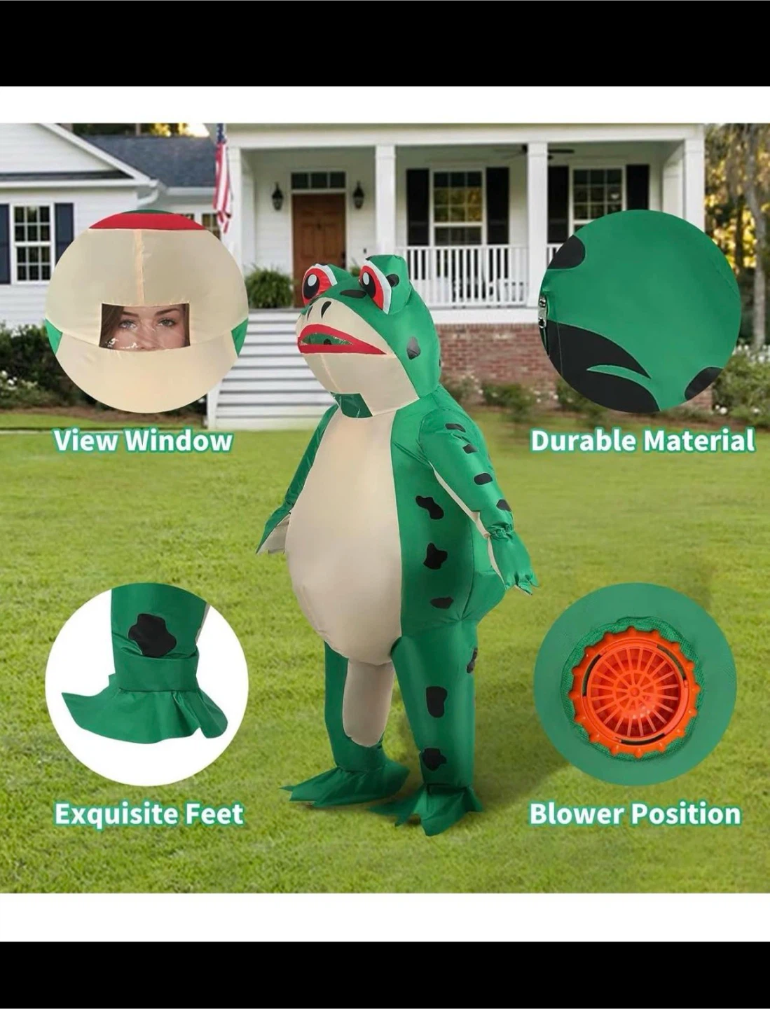 Inflatable Frog Costume Adult Size L - photo 4
