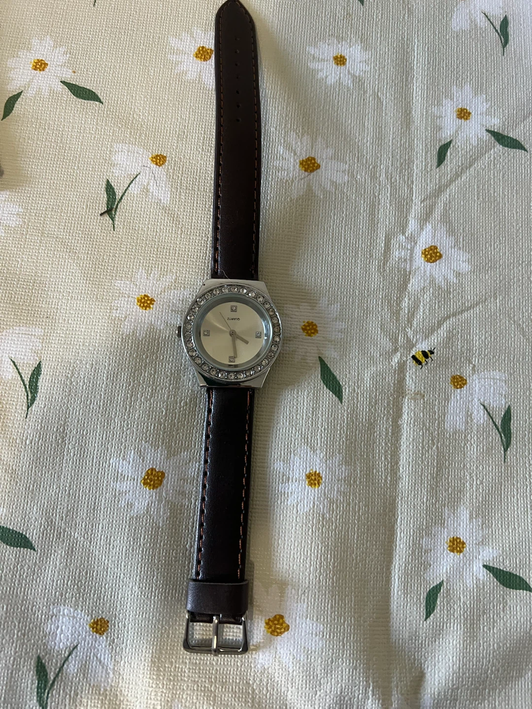 Women's Fashion Watch with Rhinestone Bezel