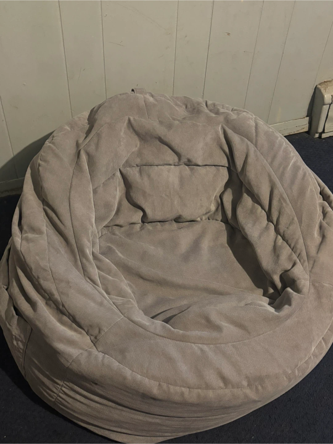 Light Gray Corduroy Bean Bag Chair