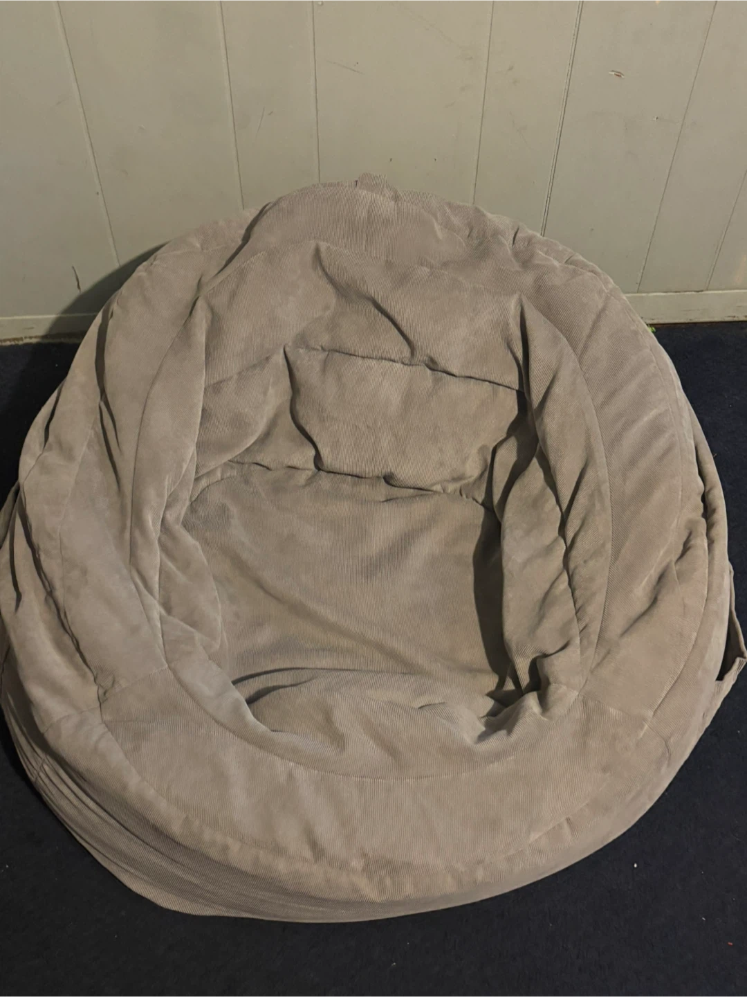 Light Gray Corduroy Bean Bag Chair - photo 2