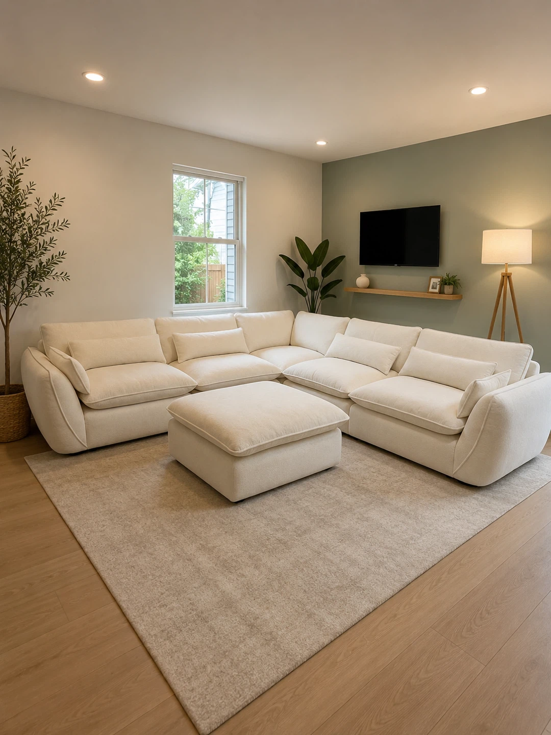 Large Sectional Sofa with Ottoman Delivery Available