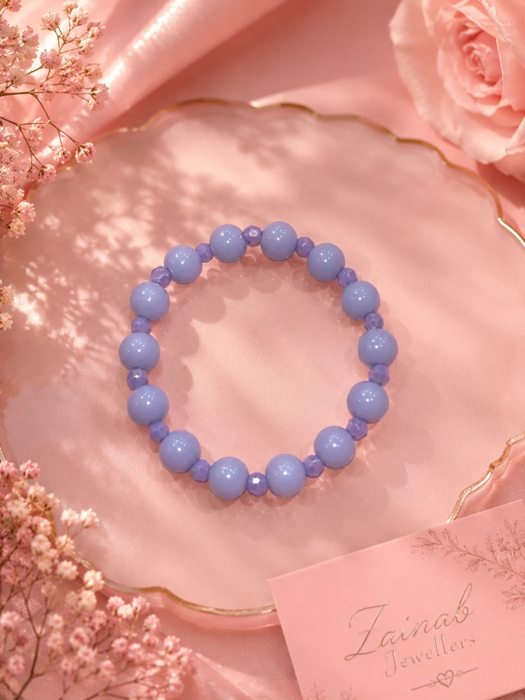 Simple Elegant Purple Beaded Bracelet