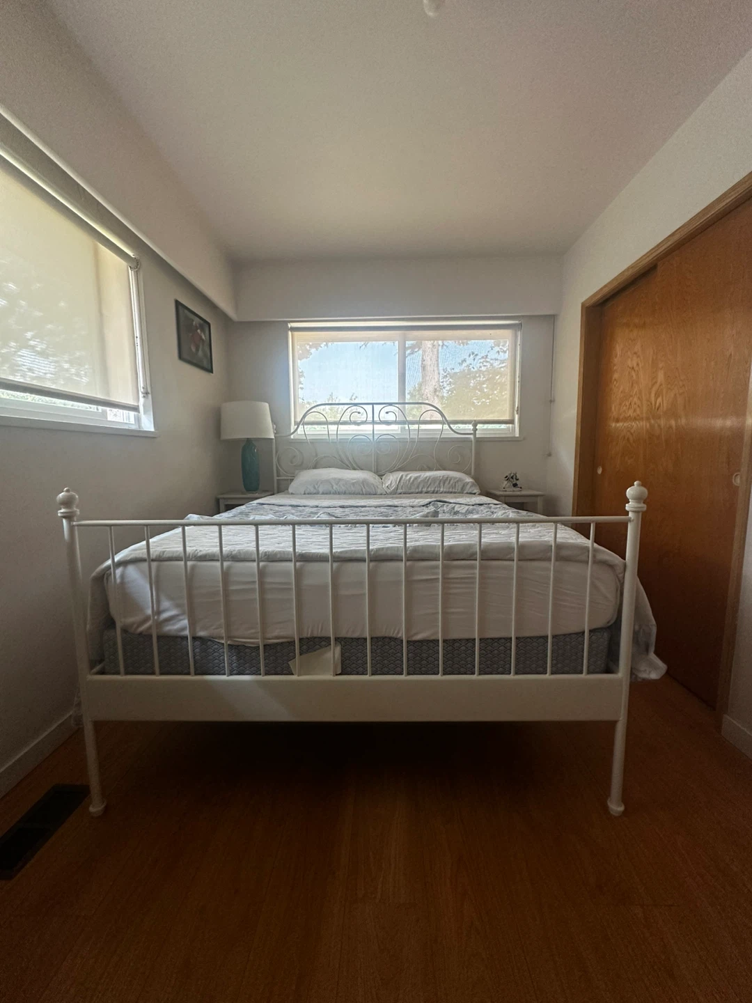 White Queen Metal Bed Frame with Headboard - photo 2