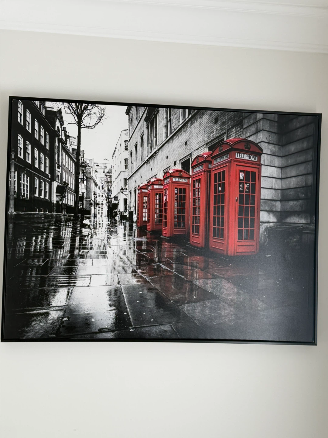 Set of two Framed Wall Art - Red London Telephone Booths