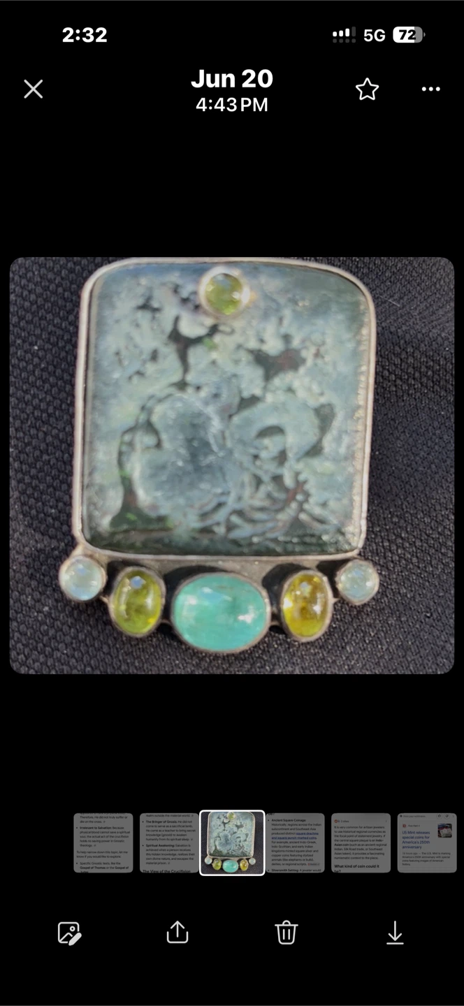 Indo-Asian Punch-Marked Coin Brooch/Pendant