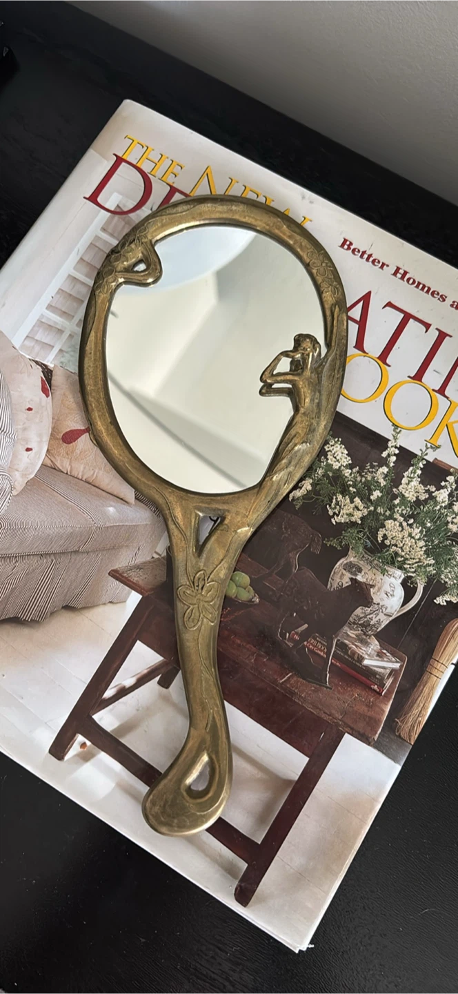 Vintage Art Nouveau Hand Mirror