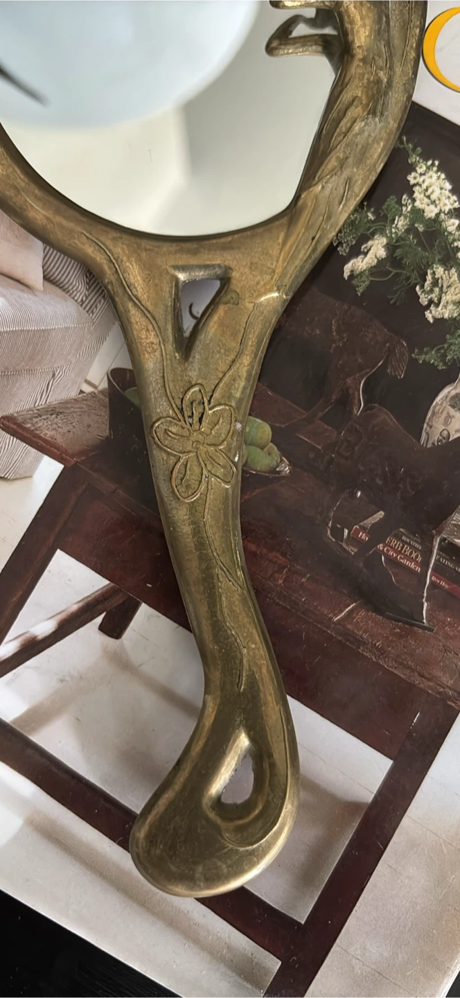 Vintage Art Nouveau Hand Mirror - photo 5