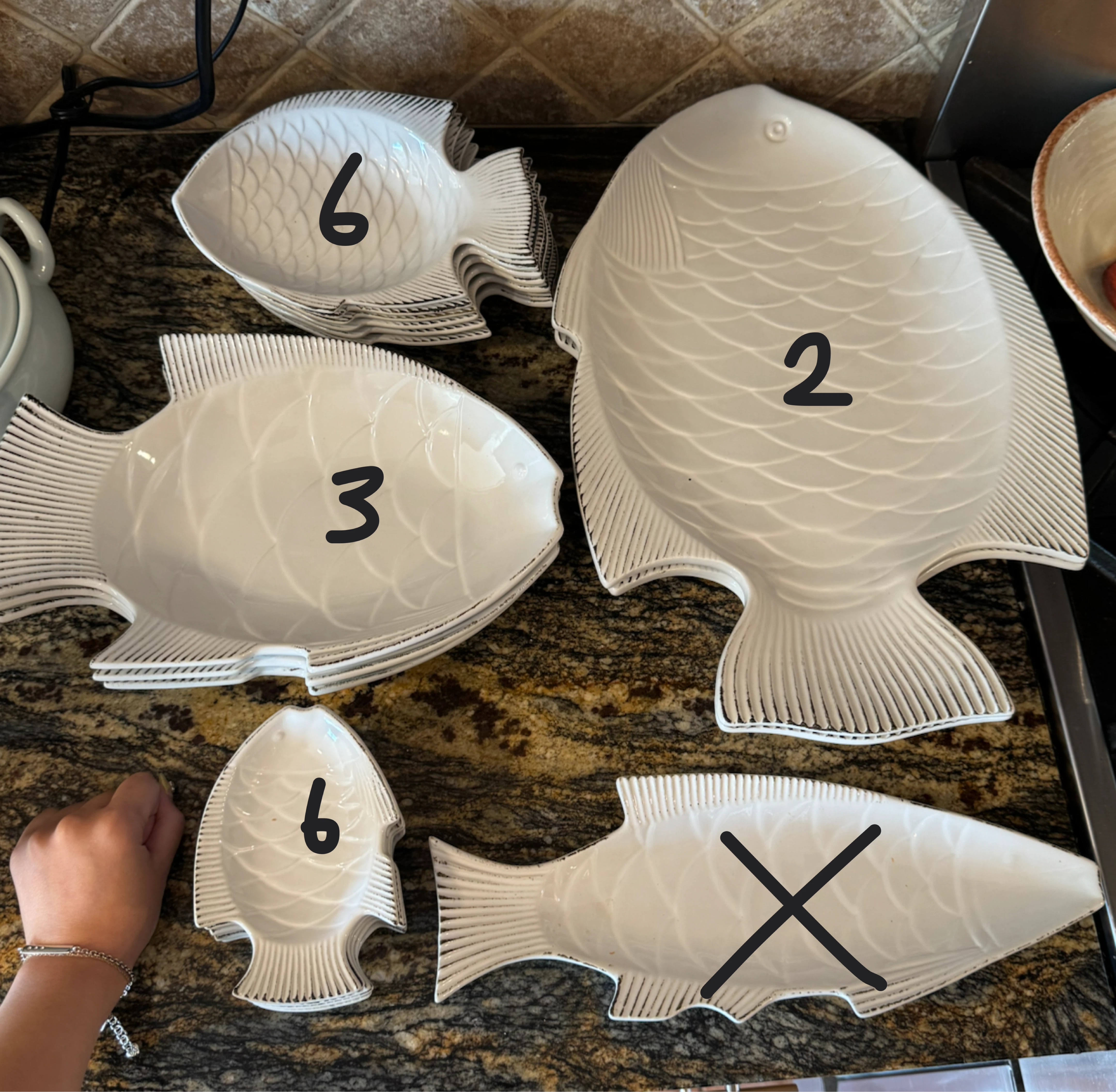 ND Exclusive - White Ceramic Fish Platters & Plates set