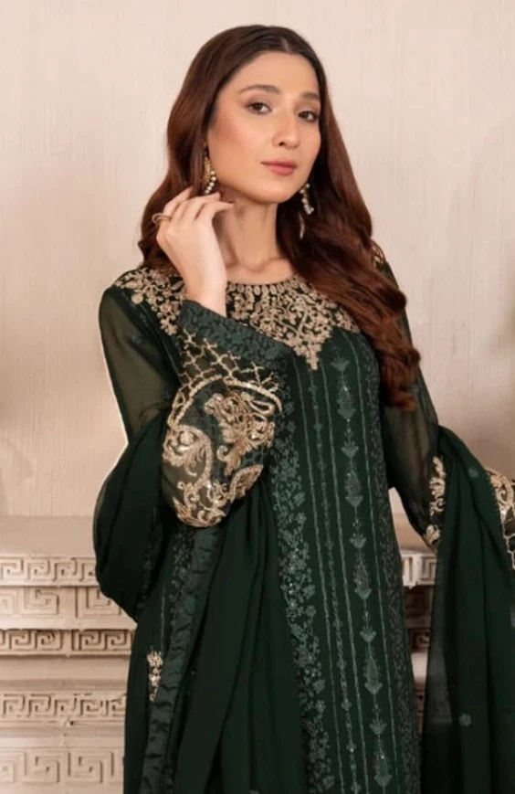Women's Green Embroidered  Suit Large - photo 2