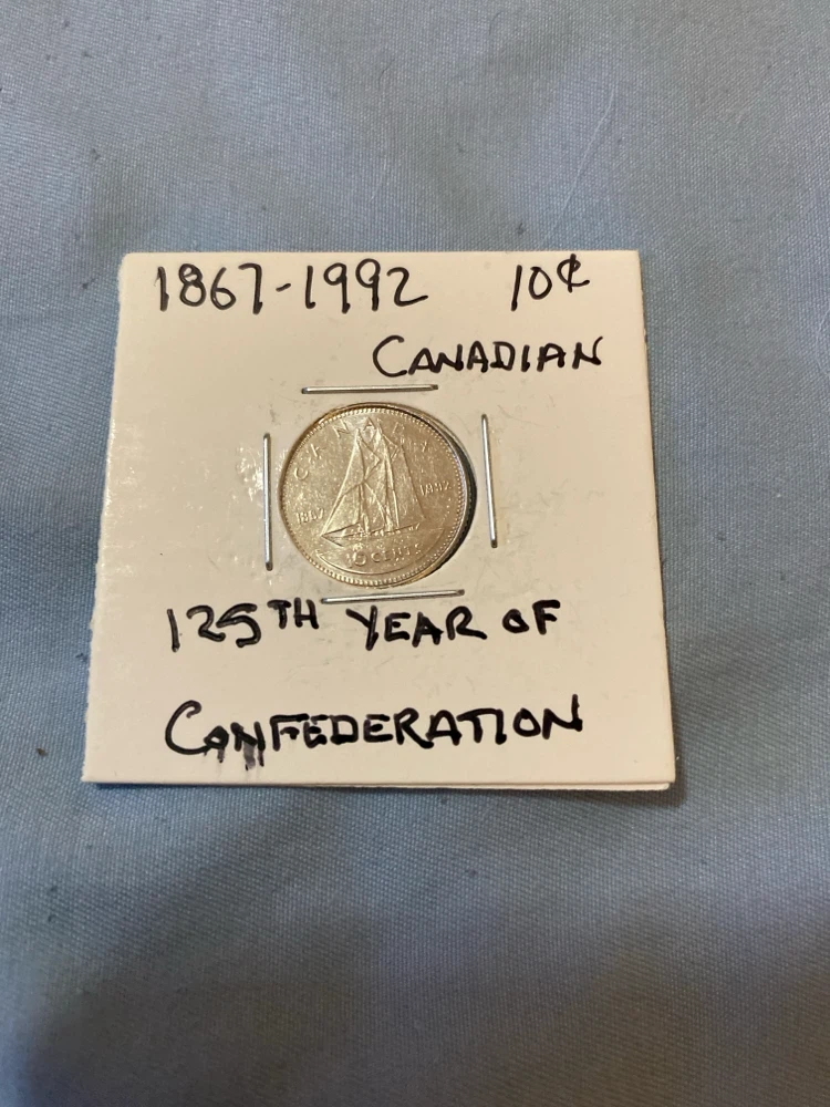 1992 Canadian 10 Cent Coin - 125th Year of Confederation