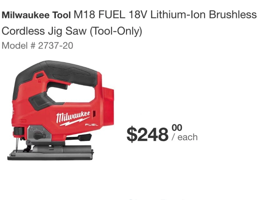 Milwaukee Tool M18 FUEL Cordless Jig Saw (Tool-Only)