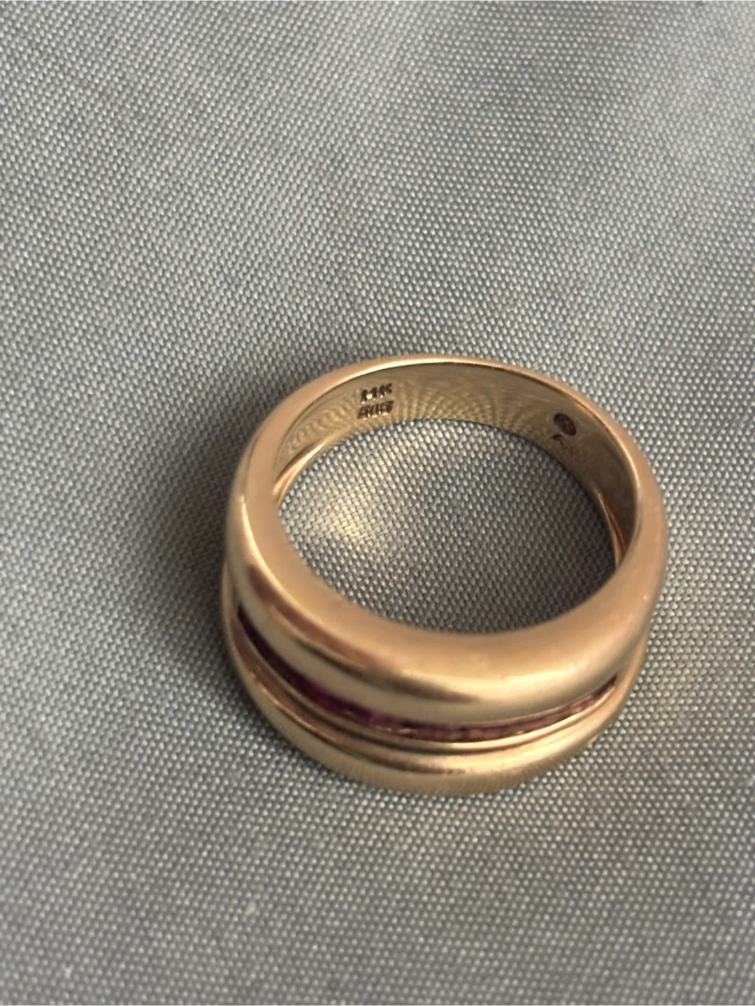 14K Gold Channel Set Ruby Band Ring - photo 5