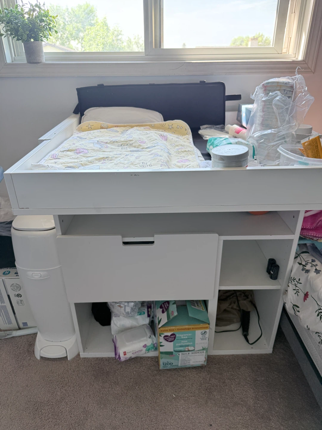 White Baby Changing Station with Storage - photo 2