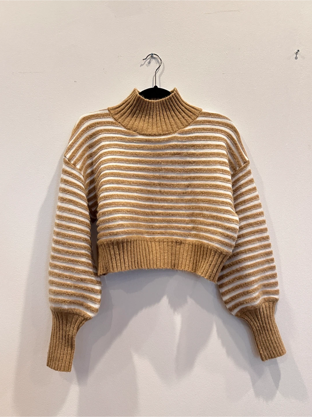 CIDER Striped Mock Neck Sweater - Size S