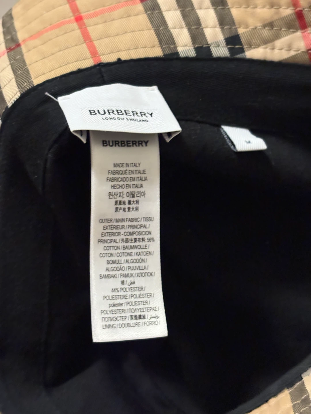 Burberry Check Bucket Hat - Size M - photo 4