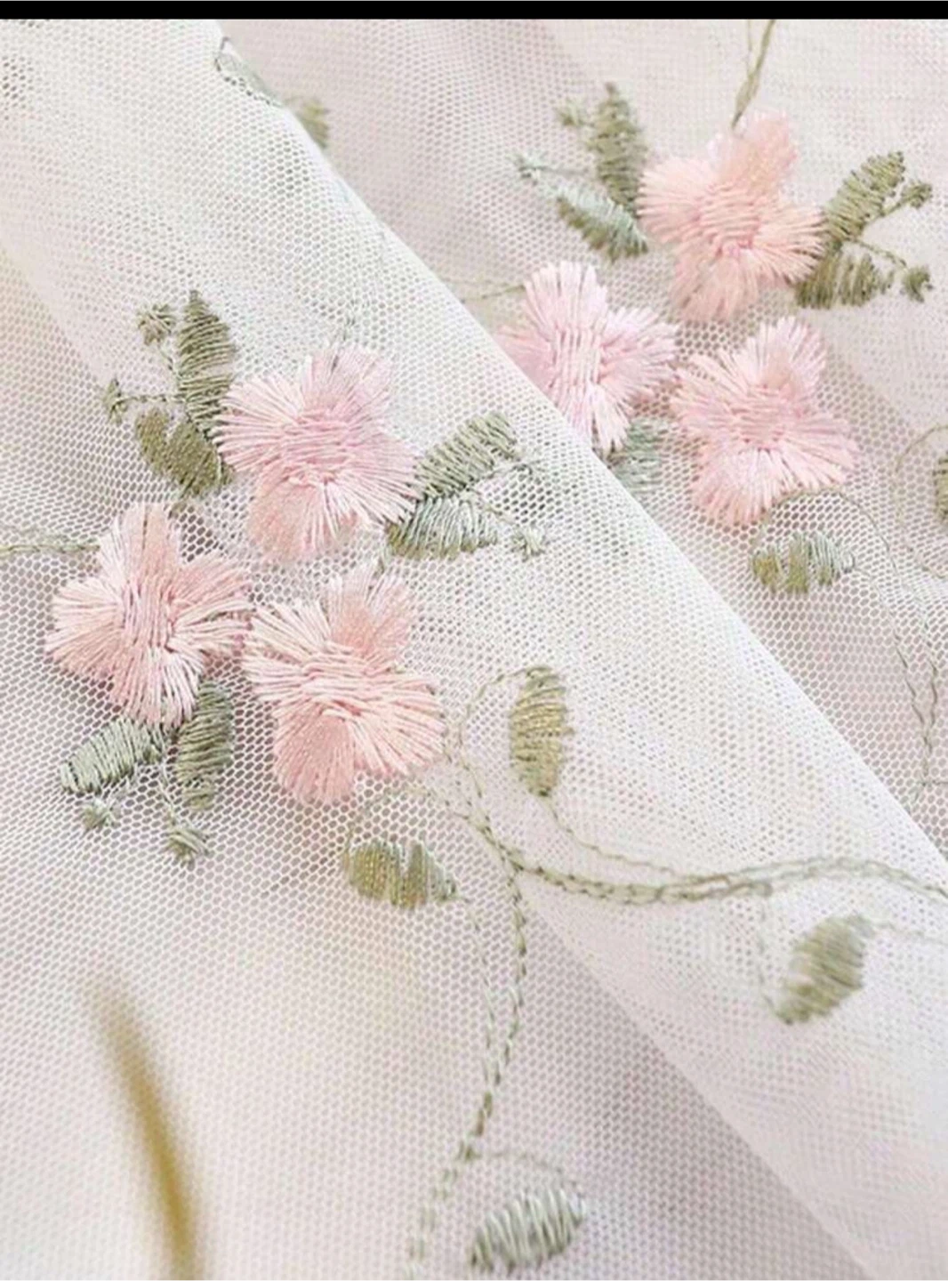 Sheer Curtains with Embroidered Floral Design - photo 5