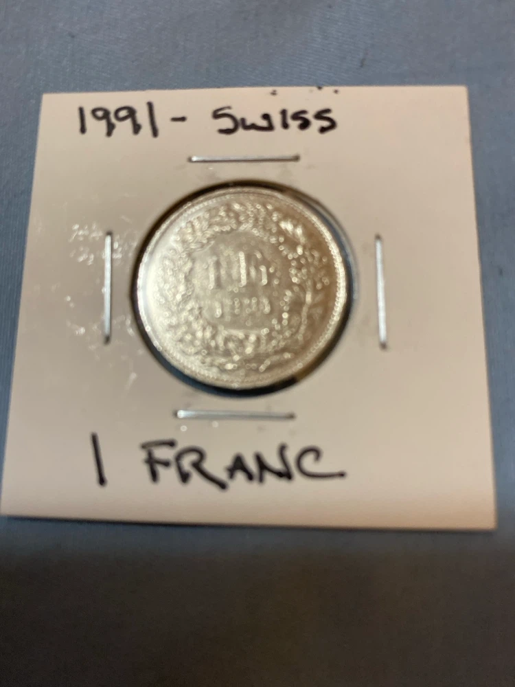 1991 Swiss 1 Franc Coin