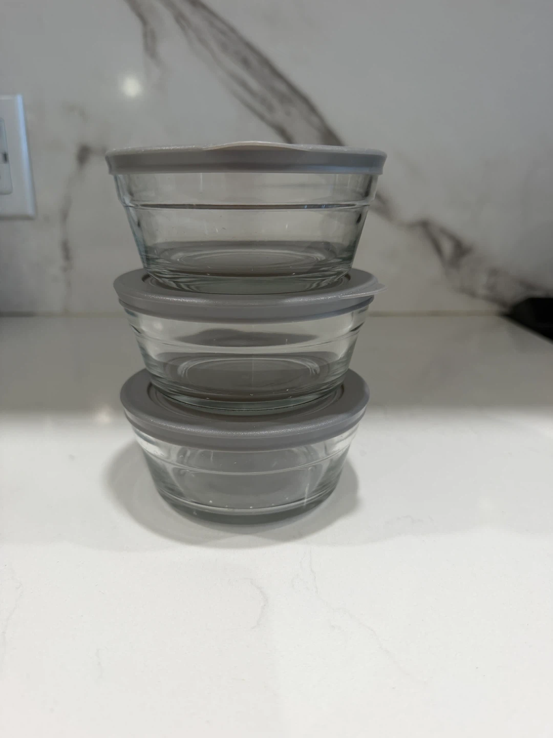 Set of 3 Glass Food Storage