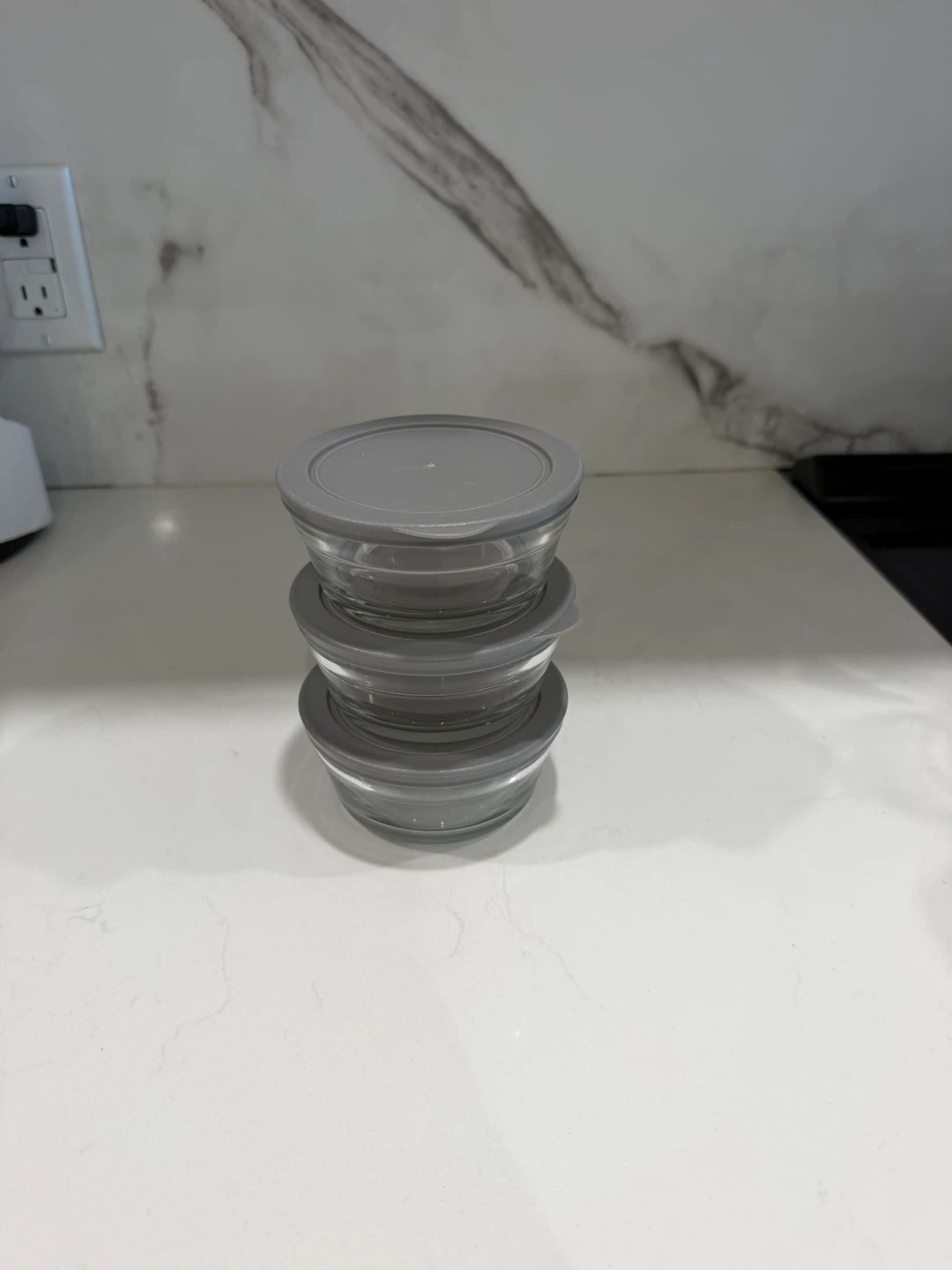 Set of 3 Glass Food Storage - photo 3