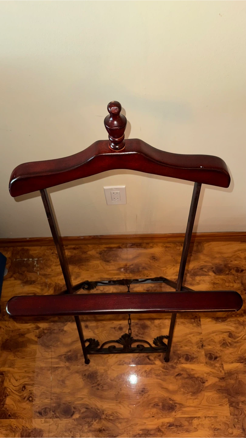 Vintage Wooden and Metal Valet Stand - photo 3