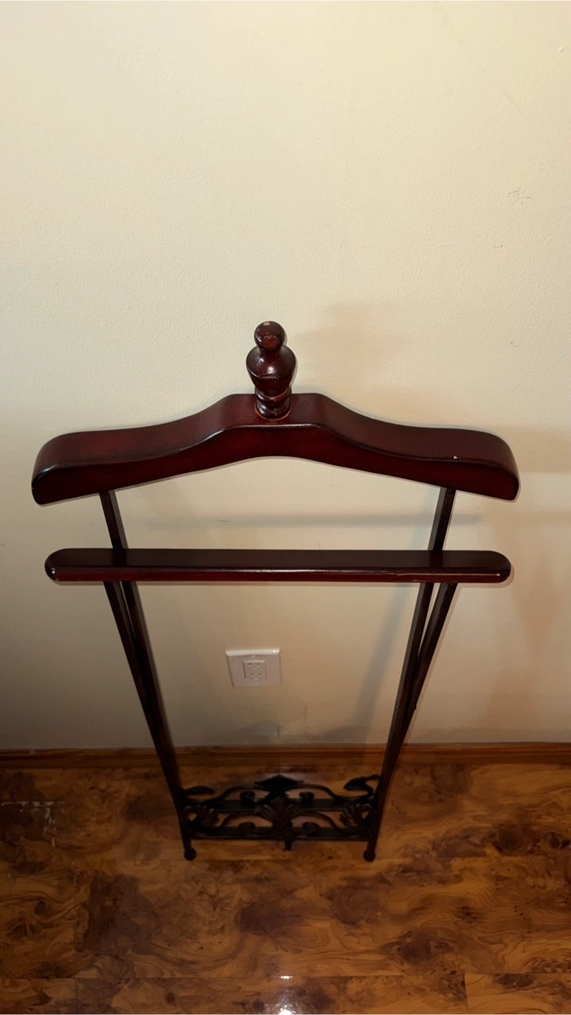 Vintage Wooden and Metal Valet Stand - photo 5