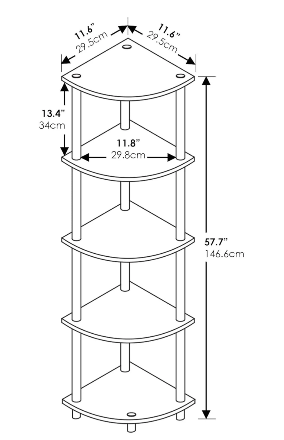 5 Tier Corner Shelf – Disassembled - photo 2